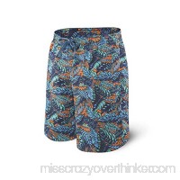 Saxx Underwear Men's Cannonball 2N1 Swim Short 9 Blue Tropics XX-Large B07GH5WCK8